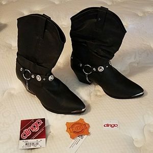 Ladies Dingo blk pig slouch boots